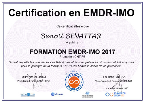 Benoit BENATTAR Certification EMDR - IMO Benoit BENATTAR Certification EMDR - IMO