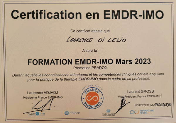 Laurence DI LELIO Inscription au Registre France EMDR-IMO ® Laurence DI LELIO Inscription au Registre France EMDR-IMO ®