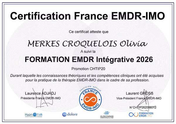 Certification en EMDR Intégrative, Olivia MERKES à Bordeaux Certification en EMDR Intégrative, Olivia MERKES à Bordeaux
